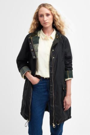 Barbour oilskin jakke on sale dame